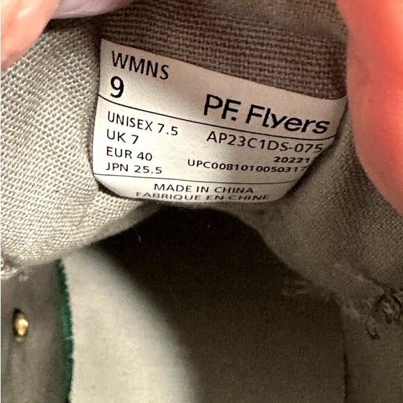 PF Flyers Sage Gray Allston Canvas High Top Retro Platform Sneaker Womens 9 NWOB - Picture 9 of 9